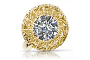 Κυβική Ζιρκονία Κίτρινος χρυσός 14 καρατίων  Vintage vrc059y